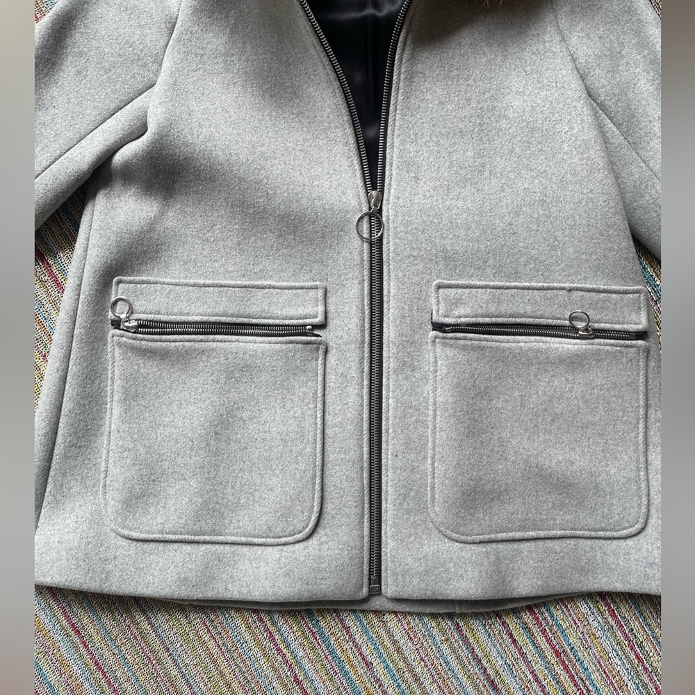 Maje Wool Coat - Grey View 3